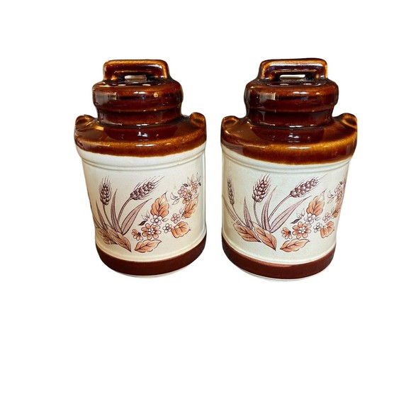 Unbranded | Dining | Milk Can Salt Pepper Shakers Brownware Ceramic ...